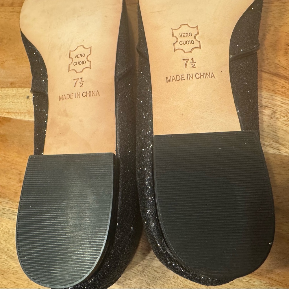 New Talbots Black Sparkle Flats Size 7.5 - Picture 7 of 8